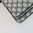 GUCCI GG Supreme Sherry Line Shoulder Bag PVC Navy Gold 010 378 Auth 159381-16