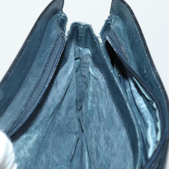 GUCCI GG Supreme Sherry Line Shoulder Bag PVC Navy Gold 010 378 Auth 159381