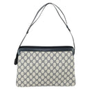 GUCCI GG Supreme Sherry Line Shoulder Bag PVC Navy Gold 010 378 Auth 159381-2