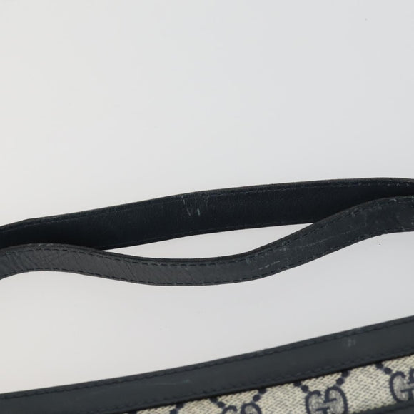 GUCCI GG Supreme Sherry Line Shoulder Bag PVC Navy Gold 010 378 Auth 159381