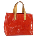 LOUIS VUITTON Monogram Vernis Reade PM Hand Bag Red Rouge M91088 LV Auth 159382-1