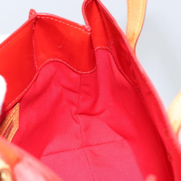 LOUIS VUITTON Monogram Vernis Reade PM Hand Bag Red Rouge M91088 LV Auth 159382