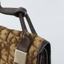 Christian Dior Trotter Canvas Shoulder Bag Beige Gold Auth 159384-14