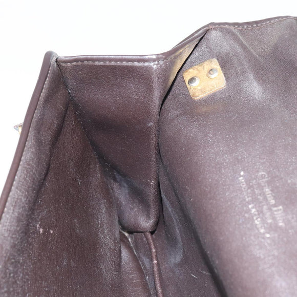 Christian Dior Trotter Canvas Shoulder Bag Beige Gold Auth 159384