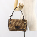 Christian Dior Trotter Canvas Shoulder Bag Beige Gold Auth 159384-24