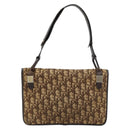 Christian Dior Trotter Canvas Shoulder Bag Beige Gold Auth 159384-3