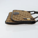 Christian Dior Trotter Canvas Shoulder Bag Beige Gold Auth 159384-4