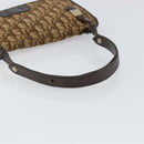 Christian Dior Trotter Canvas Shoulder Bag Beige Gold Auth 159384-7