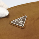 PRADA Shoulder Bag Nylon Brown Silver Auth 159385-14