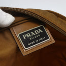 PRADA Shoulder Bag Nylon Brown Silver Auth 159385-17