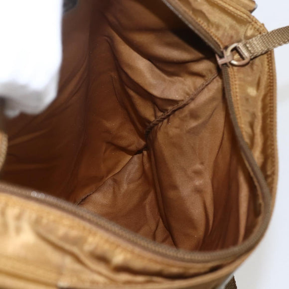 PRADA Shoulder Bag Nylon Brown Silver Auth 159385