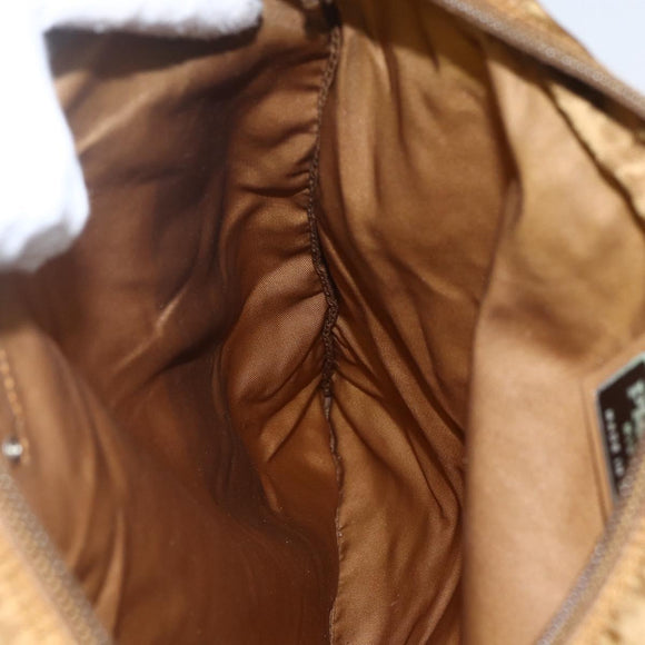 PRADA Shoulder Bag Nylon Brown Silver Auth 159385