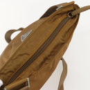 PRADA Shoulder Bag Nylon Brown Silver Auth 159385-6
