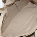 Salvatore Ferragamo Vala Hand Bag Nylon Beige Silver Auth 159394-24