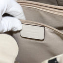 Salvatore Ferragamo Vala Hand Bag Nylon Beige Silver Auth 159394-12
