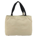 Salvatore Ferragamo Vala Hand Bag Nylon Beige Silver Auth 159394-2