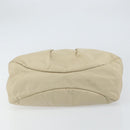 Salvatore Ferragamo Vala Hand Bag Nylon Beige Silver Auth 159394-5