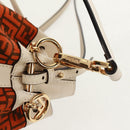 FENDI Zucchino Canvas Mini Montrezor Hand Bag 2way Orange Gold Auth 159396V-9