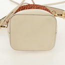 FENDI Zucchino Canvas Mini Montrezor Hand Bag 2way Orange Gold Auth 159396V-5