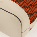 FENDI Zucchino Canvas Mini Montrezor Hand Bag 2way Orange Gold Auth 159396V-17