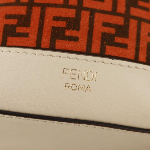 FENDI Zucchino Canvas Mini Montrezor Hand Bag 2way Orange Gold Auth 159396V