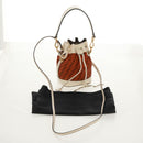 FENDI Zucchino Canvas Mini Montrezor Hand Bag 2way Orange Gold Auth 159396V-12