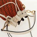 FENDI Zucchino Canvas Mini Montrezor Hand Bag 2way Orange Gold Auth 159396V-6