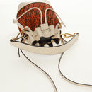 FENDI Zucchino Canvas Mini Montrezor Hand Bag 2way Orange Gold Auth 159396V-7