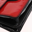 PRADA Shoulder Bag Enamel 2way Red Silver Auth 159397-10
