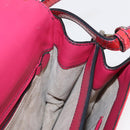 PRADA Shoulder Bag Enamel 2way Red Silver Auth 159397-20