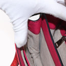 PRADA Shoulder Bag Enamel 2way Red Silver Auth 159397-23