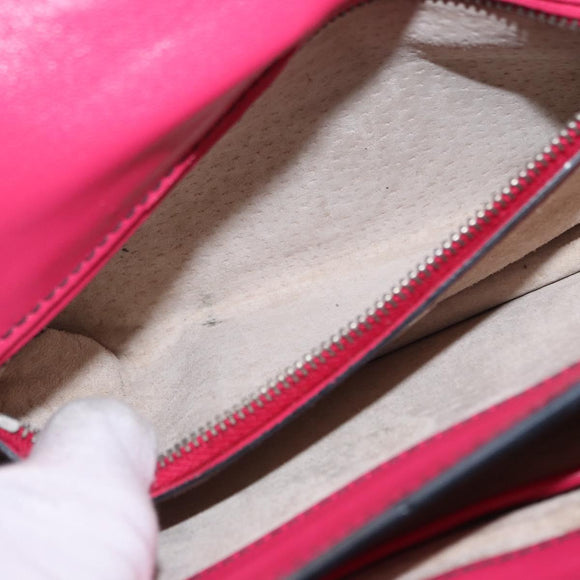 PRADA Shoulder Bag Enamel 2way Red Silver Auth 159397