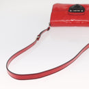 PRADA Shoulder Bag Enamel 2way Red Silver Auth 159397-7