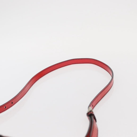 PRADA Shoulder Bag Enamel 2way Red Silver Auth 159397