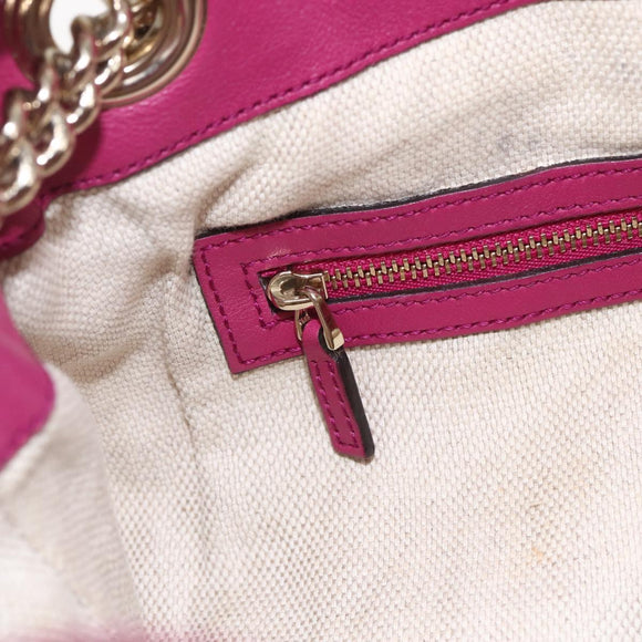 GUCCI Soho Chain Tote Bag Red Gold Auth 159398