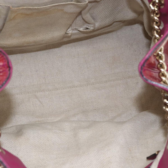 GUCCI Soho Chain Tote Bag Red Gold Auth 159398