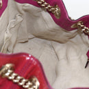 GUCCI Soho Chain Tote Bag Red Gold Auth 159398-18