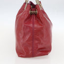 GUCCI Soho Chain Tote Bag Red Gold Auth 159398-4