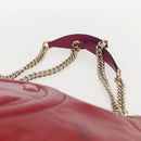 GUCCI Soho Chain Tote Bag Red Gold Auth 159398-8