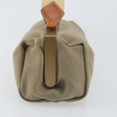 Miu Miu Hand Bag Canvas Khaki Gold Auth 159399-5