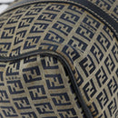 FENDI Zucchino Canvas Hand Bag Navy Silver Auth 159400-11