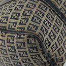 FENDI Zucchino Canvas Hand Bag Navy Silver Auth 159400-13