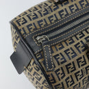 FENDI Zucchino Canvas Hand Bag Navy Silver Auth 159400-14