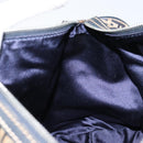 FENDI Zucchino Canvas Hand Bag Navy Silver Auth 159400-18