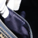 FENDI Zucchino Canvas Hand Bag Navy Silver Auth 159400-21