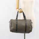 FENDI Zucchino Canvas Hand Bag Navy Silver Auth 159400-22