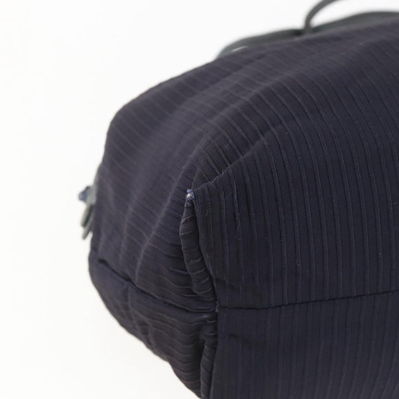 LOEWE Shoulder Bag Nylon Navy Gold Auth 159401