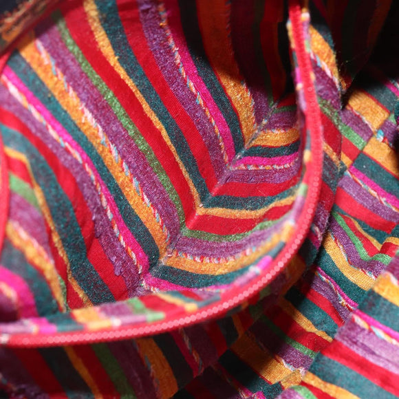 LOEWE Shoulder Bag Nylon Navy Gold Auth 159401