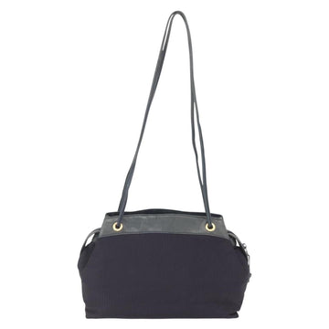 LOEWE Shoulder Bag Nylon Navy Gold Auth 159401 - 0