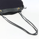 LOEWE Shoulder Bag Nylon Navy Gold Auth 159401-7